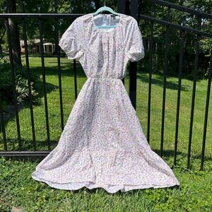 J Crew Meadow Floral Side Cutout Cotton Poplin Dress NWT